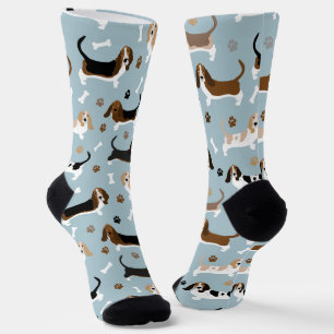 Basset Hound Dog Bones and Paws Socks