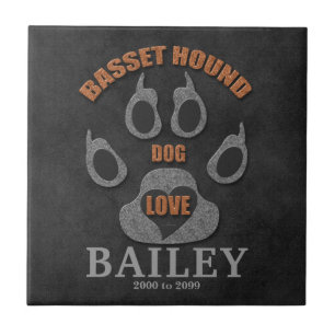 Basset Hound Dog Breed Memorial Tile