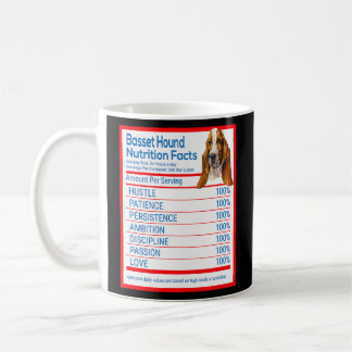 Basset Hound Dog Breed Owner Funny Nutrition Facts Coffee Mug