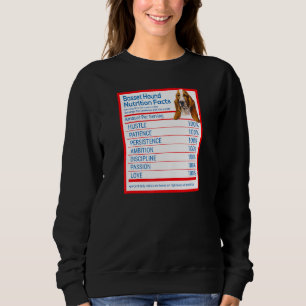 Basset Hound Dog Breed Owner Funny Nutrition Facts Sweatshirt