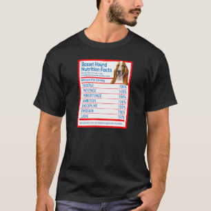 Basset Hound Dog Breed Owner Funny Nutrition Facts T-Shirt