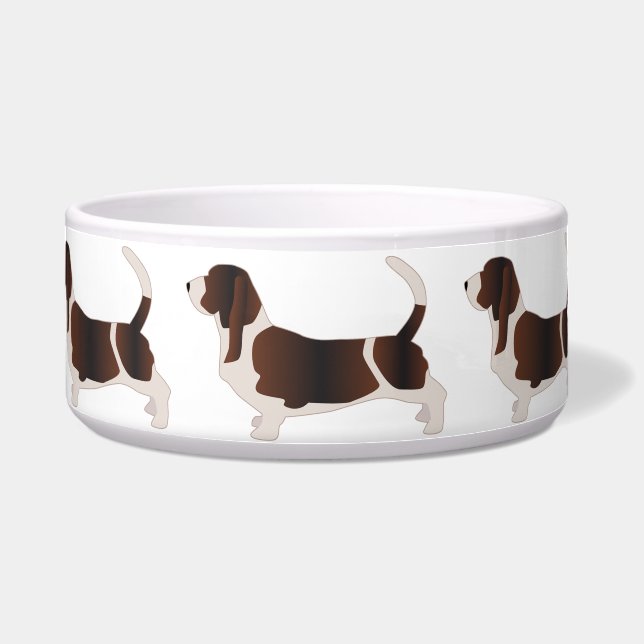 Basset Hound Dog Breed Silhouette Illustration (Front)