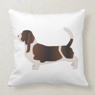 Basset Hound Dog Breed Silhouette Illustration Cushion
