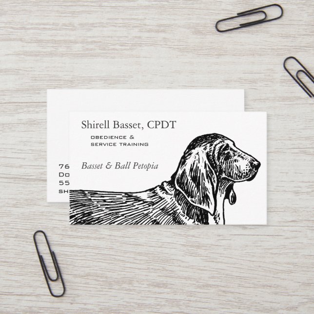 Basset Hound Dog Business Business Card (Front/Back In Situ)