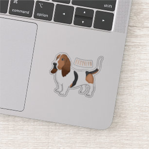 Basset hound dog cartoon illustration 