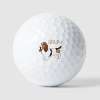 Basset hound dog cartoon illustration