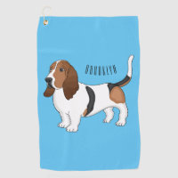Basset hound dog cartoon illustration 