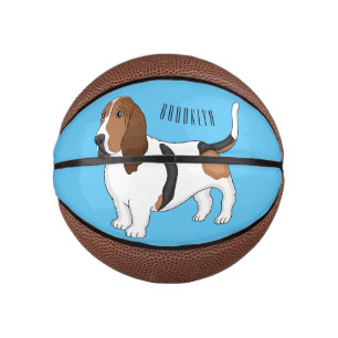 Basset hound dog cartoon illustration  mini basketball