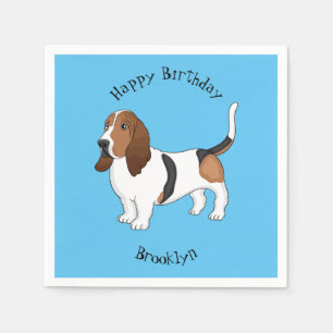 Basset hound dog cartoon illustration napkin