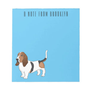 Basset hound dog cartoon illustration notepad