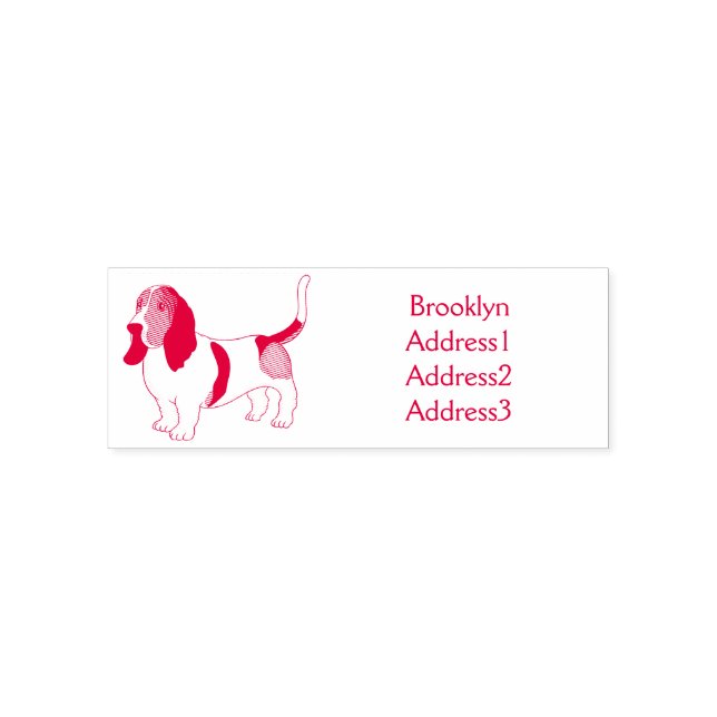 Basset hound dog cartoon illustration  self-inking stamp (Design)