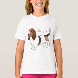 Basset hound dog cartoon illustration T-Shirt