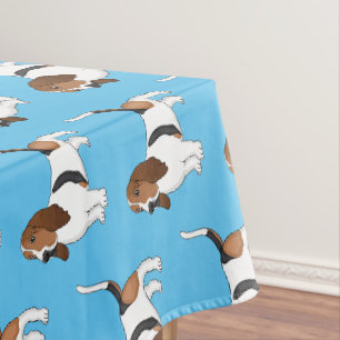 Basset hound dog cartoon illustration tablecloth
