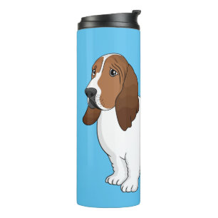 Basset hound dog cartoon illustration thermal tumbler