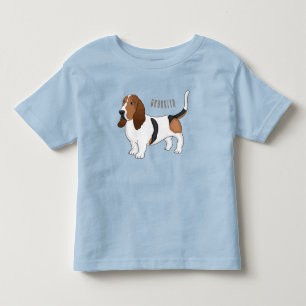 Basset hound dog cartoon illustration  toddler T-Shirt