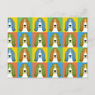 Basset Hound Dog Cartoon Pop-Art Postcard
