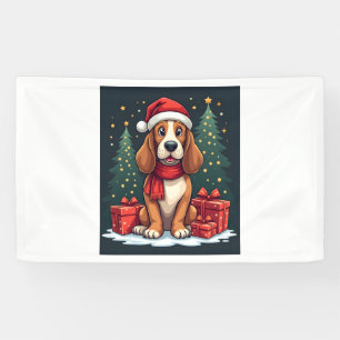 Basset Hound Dog Christmas Parties Santa Dog Lover Banner