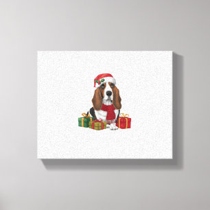 Basset Hound Dog Christmas Parties Santa Dog Lover Canvas Print