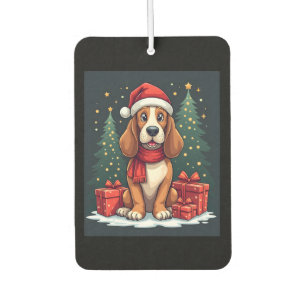 Basset Hound Dog Christmas Parties Santa Dog Lover Car Air Freshener