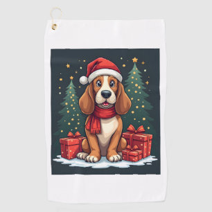 Basset Hound Dog Christmas Parties Santa Dog Lover Golf Towel