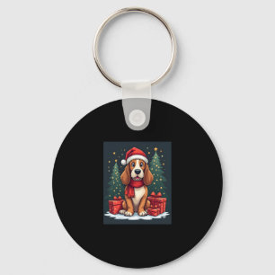 Basset Hound Dog Christmas Parties Santa Dog Lover Key Ring