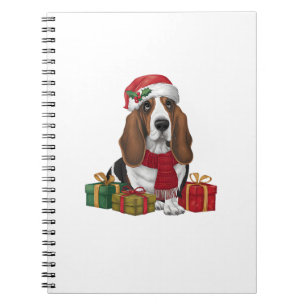 Basset Hound Dog Christmas Parties Santa Dog Lover Notebook