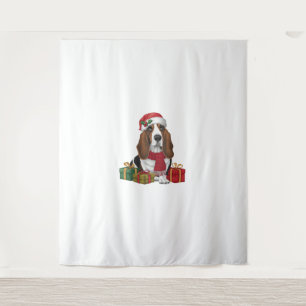 Basset Hound Dog Christmas Parties Santa Dog Lover Tapestry