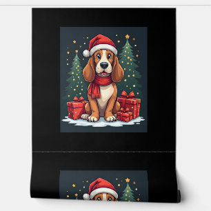 Basset Hound Dog Christmas Parties Santa Dog Lover Wallpaper