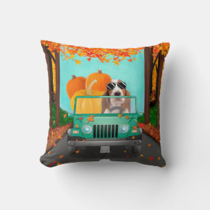 Basset Hound Dog Fall Pumpkin Cushion