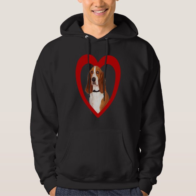 Basset Hound  Dog Heart  Basset Hound Hoodie (Front)
