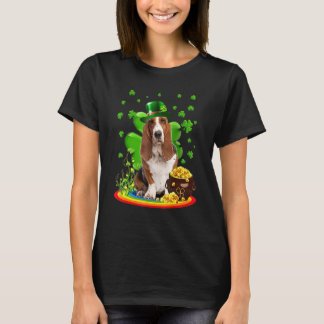 Basset Hound Dog Irish Green Shamrock C St Patrick T-Shirt
