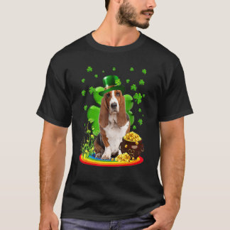 Basset Hound Dog Irish Green Shamrock C St Patrick T-Shirt