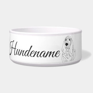 Basset Hound dog Line Art personalized bowl