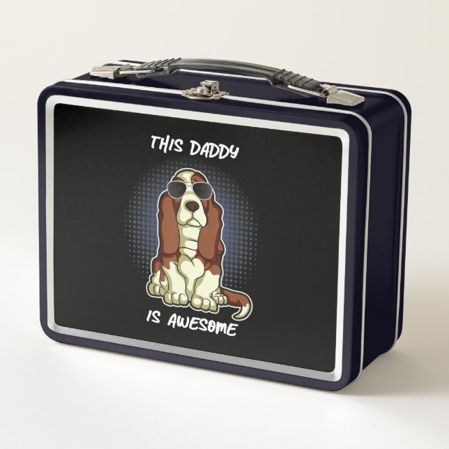 Basset Hound Dog Lover| This Daddy Basset Hound Metal Lunch Box (Front)