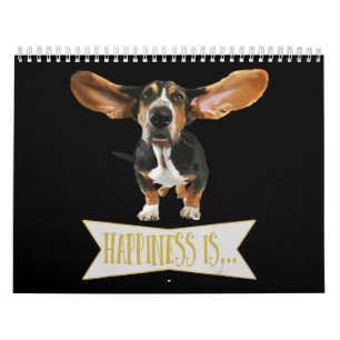 Basset Hound Dog Lover Vintage Cottage Basset Dog Calendar