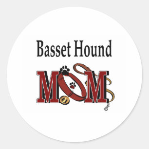 Basset Hound Dog MOM Classic Round Sticker