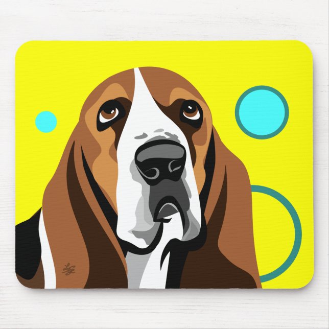 Basset Hound Dog Mouse Mat (Front)