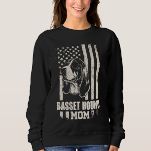 Basset Hound Dog Mum American Flag Gifts for Women Sweatshirt