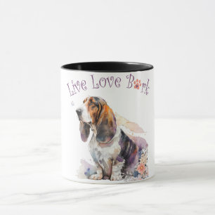 Basset Hound Dog Mum Floral Mug