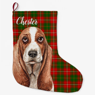 Basset Hound Dog Personalised Large Christmas Stocking