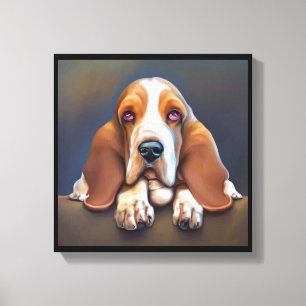 Basset Hound - Dog Portrait Canvas Print