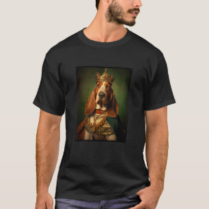 Basset Hound Dog Portrait Renaissance Funny Pet Mo T-Shirt