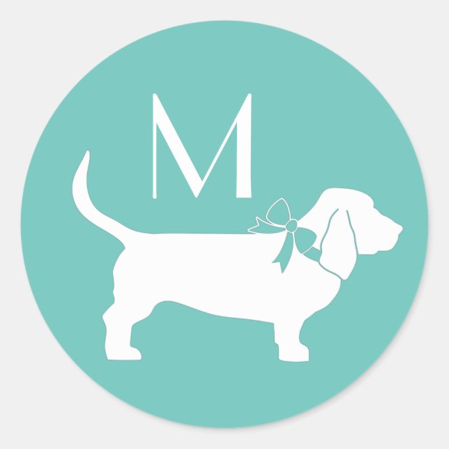 Basset Hound Dog Puppy Classic Round Sticker (Front)