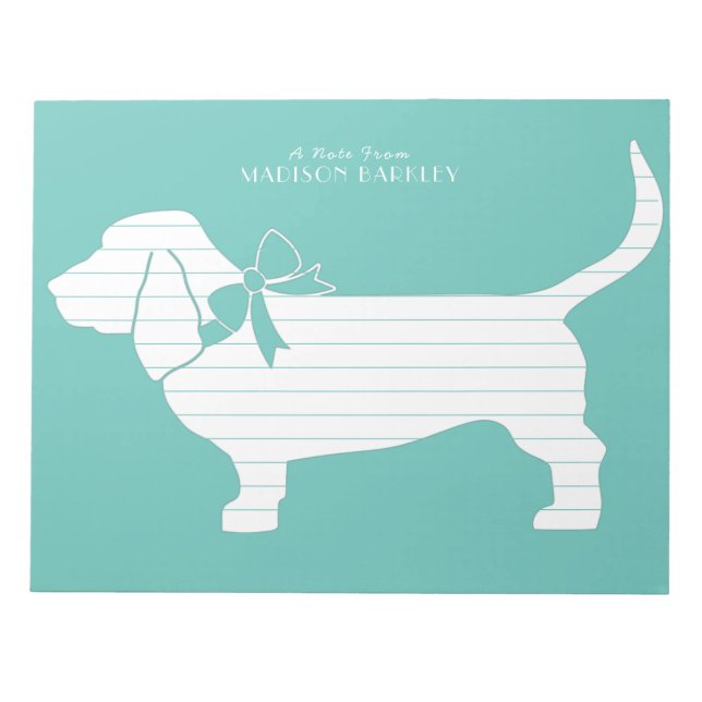 Basset Hound Dog Puppy Notepad (Front)