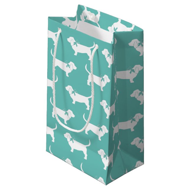 Basset Hound Dog Puppy Small Gift Bag (Front Angled)