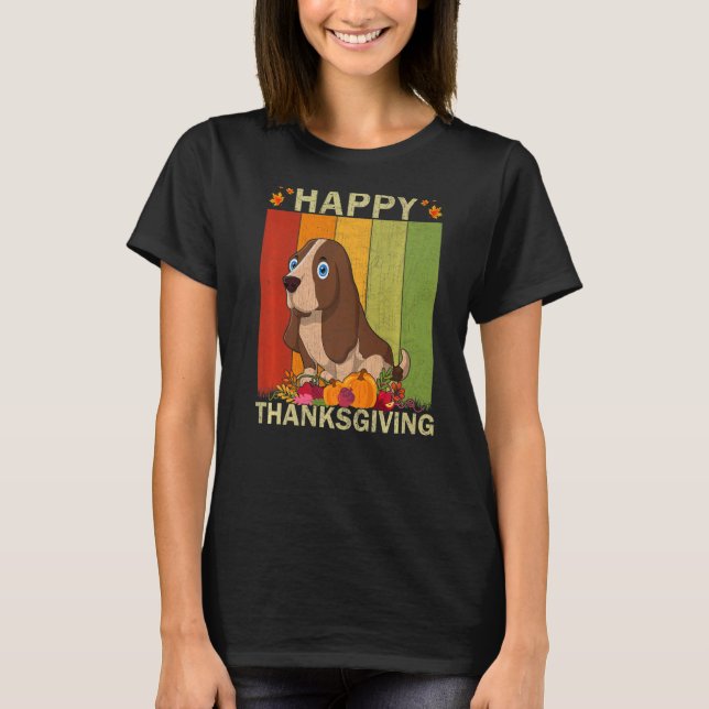 Basset Hound Dog Retro Graphic Family Matching Tha T-Shirt (Front)