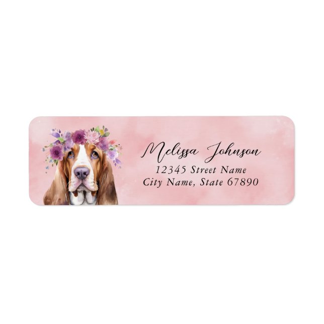Basset Hound Dog Return Address Labels (Front)