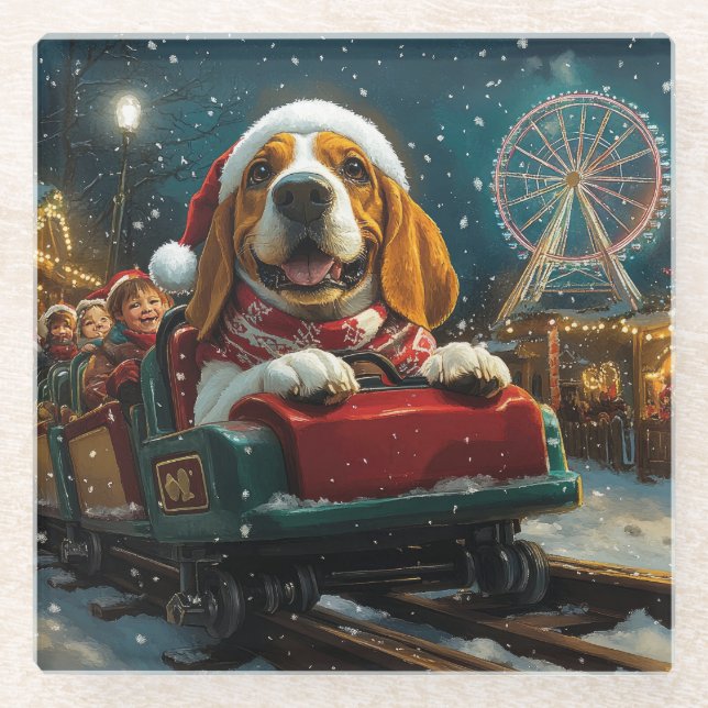 Basset Hound Dog Roller Coaster Christmas (Front)