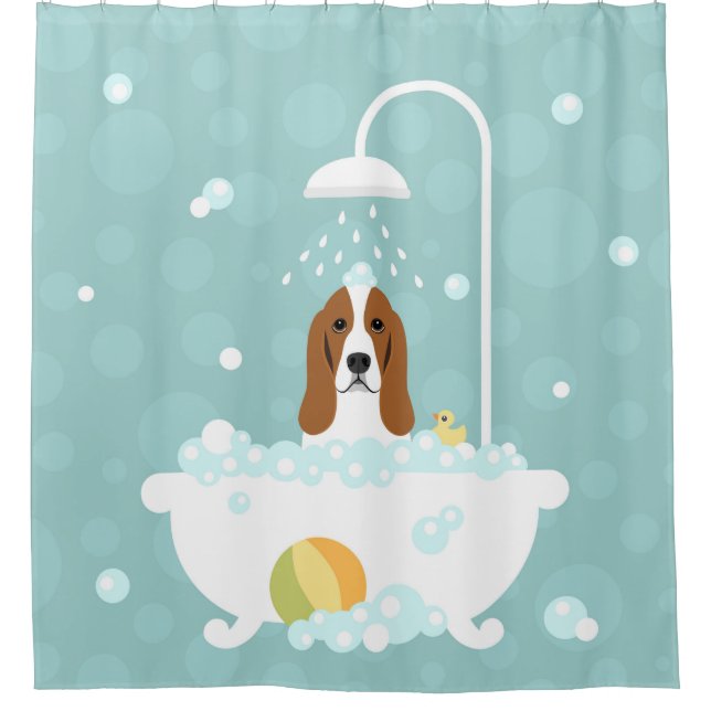 Basset Hound Dog Shower Curtain (Front)