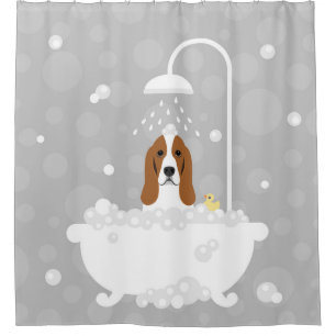 Basset Hound Dog Shower Curtain